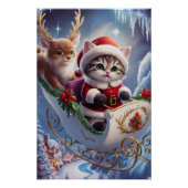 Adorable Maine Coon Santa Claus Kitten im Enchante Poster (Vorderseite)