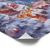 Adorable Maine Coon Santa Claus Kitten im Enchante Poster (Ecke)