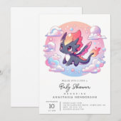Adorable Mairytale Dragon Baby Dusche Einladung (Vorne/Hinten)