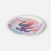 Adorable Mairytale Dragon Baby Dusche Pappteller (Schrägansicht)