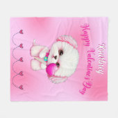 Adorable Maltese Welpe Happy Valentine's Day Fleecedecke (Vorderseite (Horizontal))