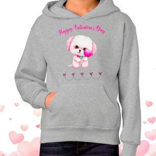 Adorable Maltese Welpe Happy Valentine's Day Hoodie
