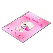 Adorable Maltese Welpe Happy Valentine's Day Notizblock (Linke Seite)