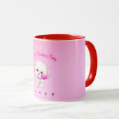 Adorable Maltese Welpe Happy Valentine's Day Tasse (VorderseiteRechts)