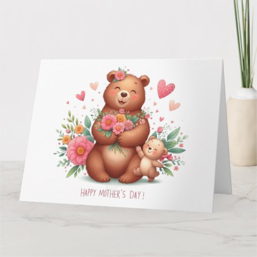 Adorable Mama Bär mit Krüge Karte (Vorderseite)