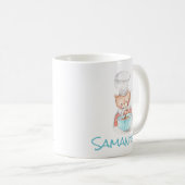 Adorable Mama Bear Cooking Wasserfarbe Kaffeetasse (VorderseiteRechts)