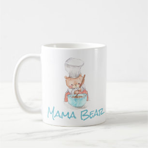Adorable Mama Bear Cooking Wasserfarbe Kaffeetasse