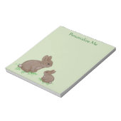 Adorable Mama und Baby Bunny in Cloud Notizblock (Rotiert)