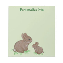 Adorable Mama und Baby Bunny in Cloud Notizblock