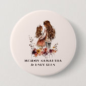 Adorable Mama und Tochterbank (10) Button (Vorderseite)