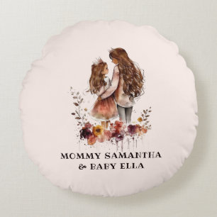 Adorable Mama und Tochterbank (10) Rundes Kissen