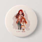 Adorable Mama und Tochterbank (12) Button (Vorderseite)
