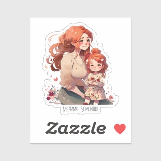 Adorable Mama und Tochterbank (13) Aufkleber (Blatt)