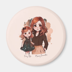 Adorable Mama und Tochterbank (2) Magnet