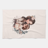 Adorable Mama und Tochterbank (3) Geschirrtuch (Horizontal)