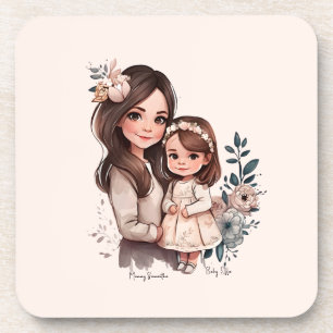 Adorable Mama und Tochterbank (3) Getränkeuntersetzer