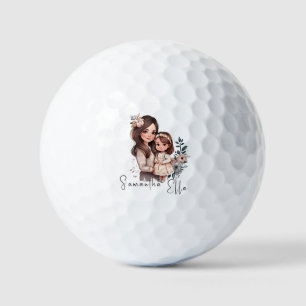 Adorable Mama und Tochterbank (3) Golfball