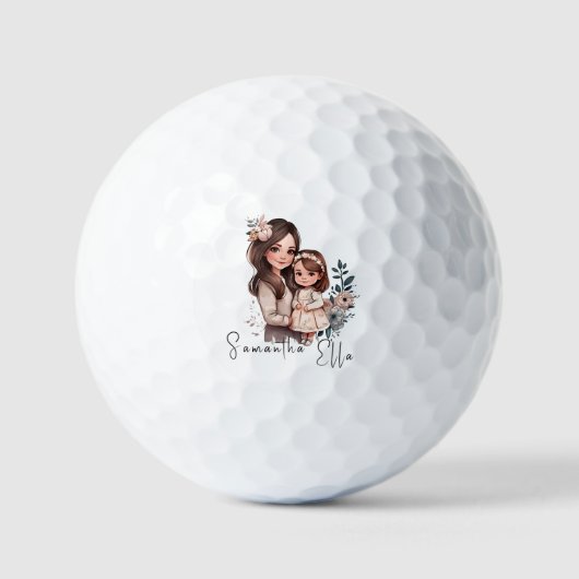 Adorable Mama und Tochterbank (3) Golfball (Vorderseite)