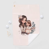 Adorable Mama und Tochterbank (3) Golfhandtuch (Insitu)