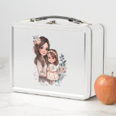 Adorable Mama und Tochterbank (3) Metall Brotdose (Beispiel)