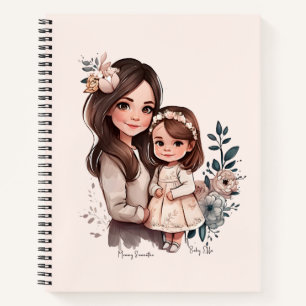 Adorable Mama und Tochterbank (3) Notizblock
