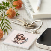 Adorable Mama und Tochterbank (3) Schlüsselanhänger (Vorderseite rechts)