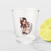 Adorable Mama und Tochterbank (3) Schnapsglas (Vorderseite)