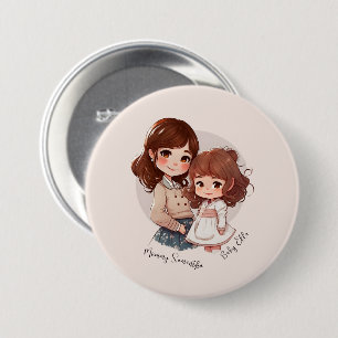 Adorable Mama und Tochterbank (4) Button