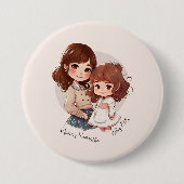 Adorable Mama und Tochterbank (4) Button (Vorderseite)