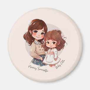 Adorable Mama und Tochterbank (4) Magnet