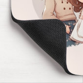 Adorable Mama und Tochterbank (4) Mousepad (Ecke)