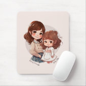 Adorable Mama und Tochterbank (4) Mousepad (Mit Mouse)