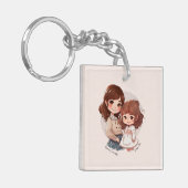 Adorable Mama und Tochterbank (4) Schlüsselanhänger (Vorderseite links)