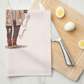 Adorable Mama und Tochterbank (5) Geschirrtuch (Viertel Falte)