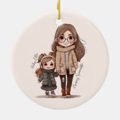 Adorable Mama und Tochterbank (5) Keramik Ornament (Hinten)