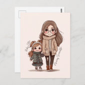 Adorable Mama und Tochterbank (5) Postkarte (Vorne/Hinten)