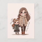 Adorable Mama und Tochterbank (5) Postkarte (Vorderseite)