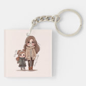 Adorable Mama und Tochterbank (5) Schlüsselanhänger (Rückseite)