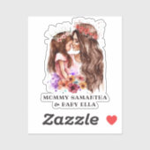 Adorable Mama und Tochterbank (6) Aufkleber (Blatt)