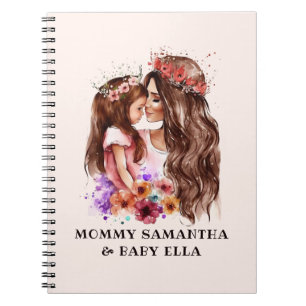 Adorable Mama und Tochterbank (6) Notizblock