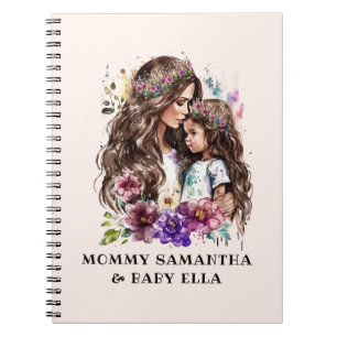 Adorable Mama und Tochterbank (7) Notizblock
