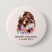 Adorable Mama und Tochterbank (8) Button (Vorderseite)