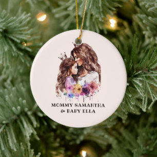 Adorable Mama und Tochterbank (8) Keramik Ornament