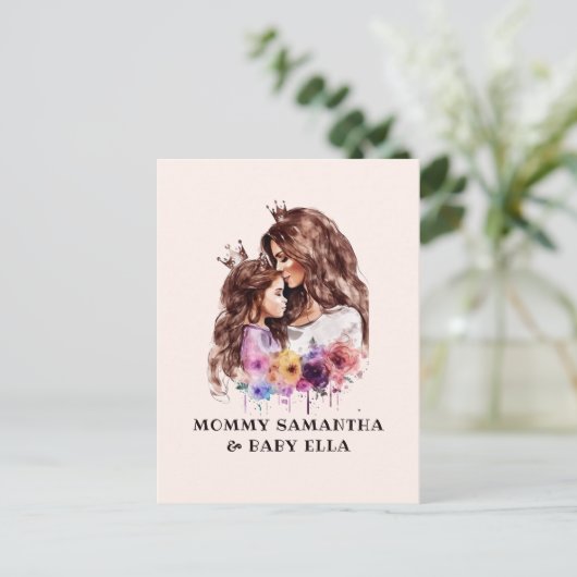 Adorable Mama und Tochterbank (8) Postkarte (Stehend Vorderseite)