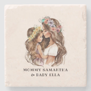 Adorable Mama und Tochterbank (9) Steinuntersetzer