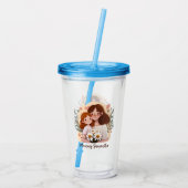 Adorable Mama und Tochterbank - Blumenrahmen (2) Acryltrinkbecher (Rückseite)