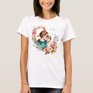 Adorable Mama und Tochterbank - Blumenrahmen (4) T-Shirt