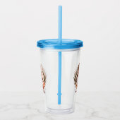 Adorable Mama und Tochterbank - Blumenrahmen Acryltrinkbecher (Rechts)