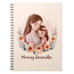 Adorable Mama und Tochterbank - Blumenrahmen Notizblock