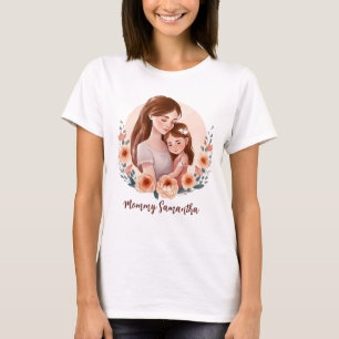Adorable Mama und Tochterbank - Blumenrahmen T-Shirt